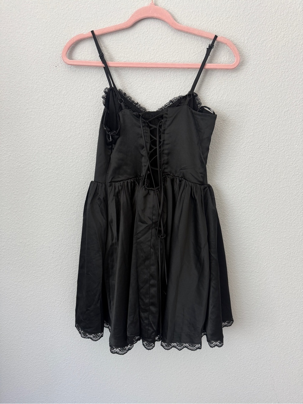 Thirty/thirty large Black Lace-Trim corset Mini Dress - whimsigoth ballet - Picture 5 of 7
